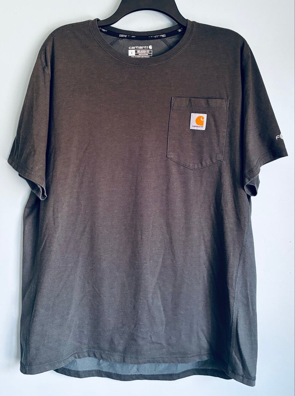 Carhartt Force Pocket T-Shirt Men’s Large Gray Relaxed Fit Short Sleeve Workwear